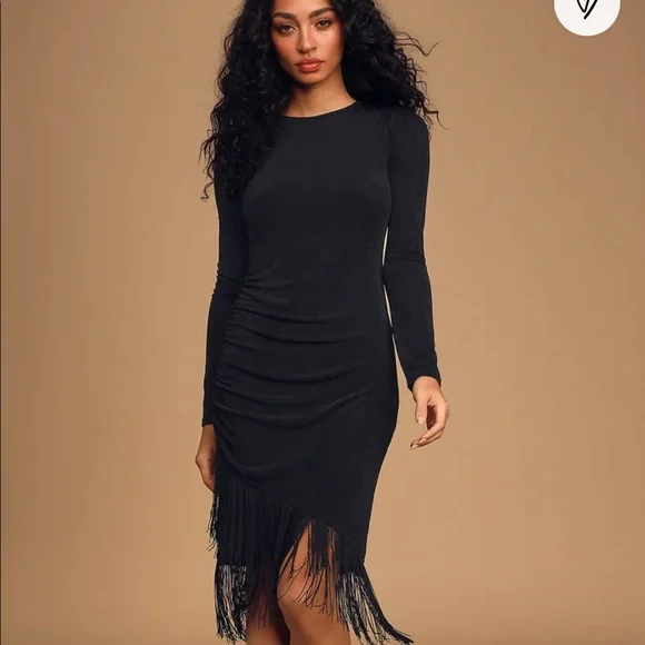 Lulus | Dresses | Nwt Lulus Out For The Evening Black Fringe Long Sleeve Bodycon Dress | Poshmark Lulus | Dresses | Nwt Lulus Out For The Evening Black Fringe Long Sleeve Bodycon Dress | Poshmark